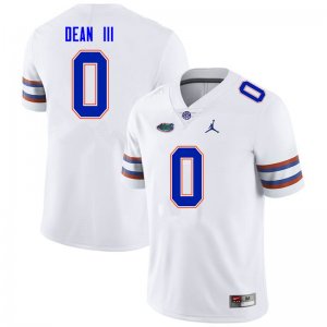 Men's Florida Gators #0 Trey Dean III NCAA Nike White Authentic Stitched College Football Jersey JIR6562CI